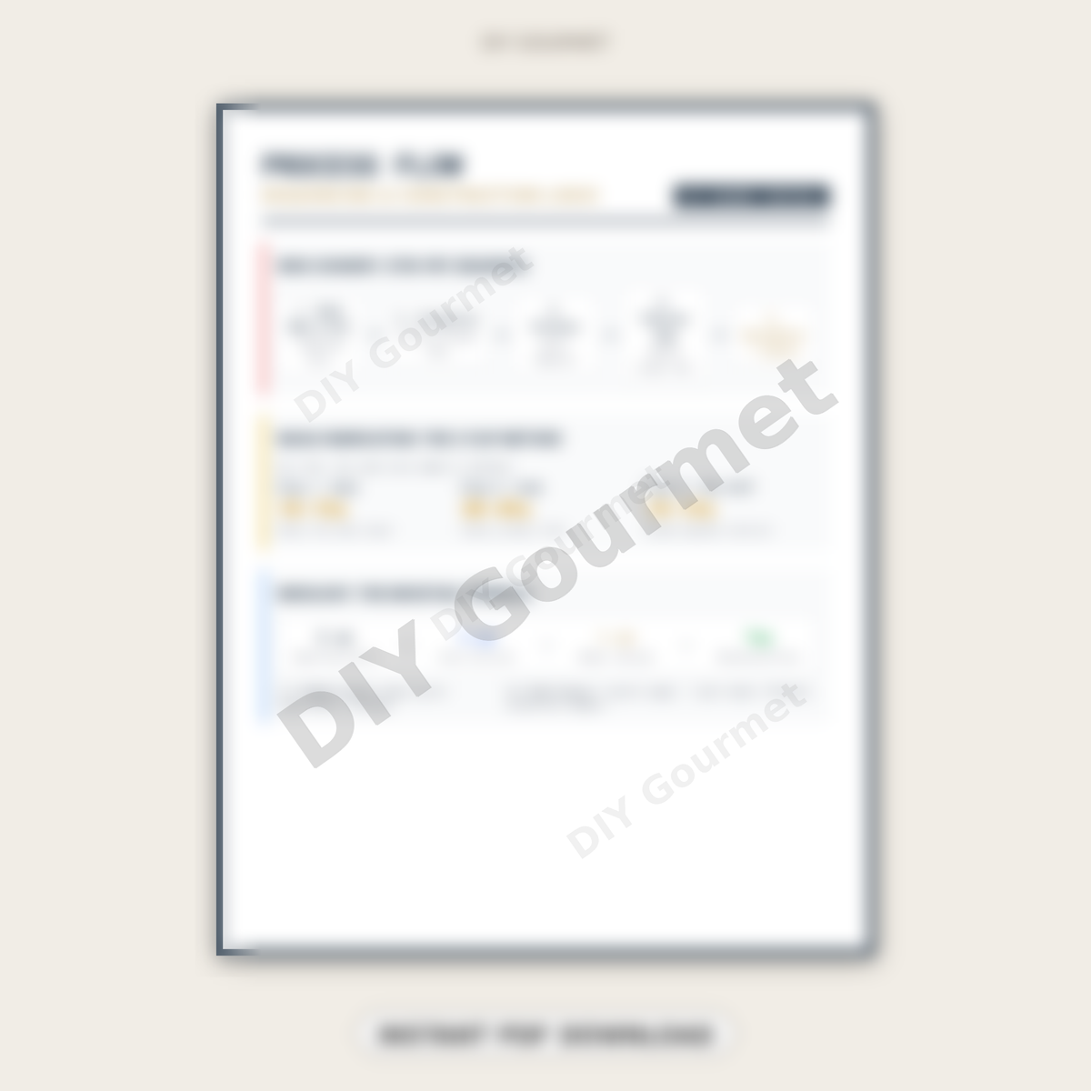 DIY Gourmet - Stir-Fry & Masa Process Flow chart preview - instant PDF download